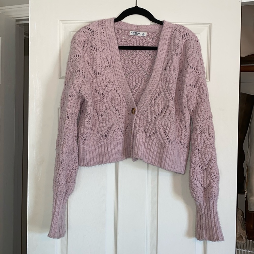 Purple cropped cardigan